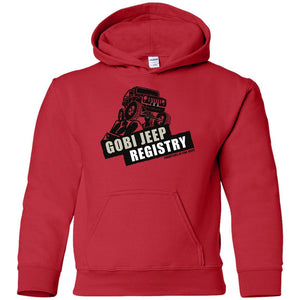 Gobi Jeep Registry Logo G185B Gildan Youth Pullover Hoodie