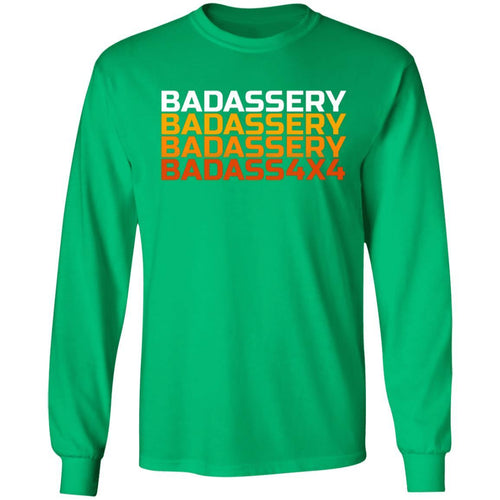 John's 4x4 BADASSERY 2-sided print G240 Gildan LS Ultra Cotton T-Shirt