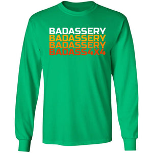 John's 4x4 BADASSERY 2-sided print G240 Gildan LS Ultra Cotton T-Shirt
