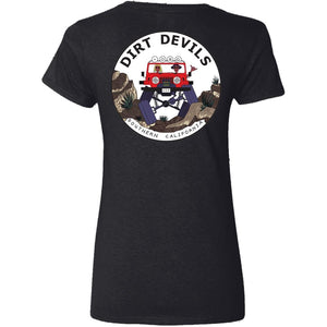 Dirt Devils Jeep Club 2-sided print G500VL Ladies' 5.3 oz. V-Neck T-Shirt