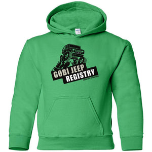 Gobi Jeep Registry Logo G185B Gildan Youth Pullover Hoodie