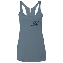 Yeti Motorsports blue logo 2-sided print NL6733 Next Level Ladies' Triblend Racerback Tank