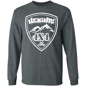 Heights 4x4 crest white logo G240 Gildan LS Ultra Cotton T-Shirt