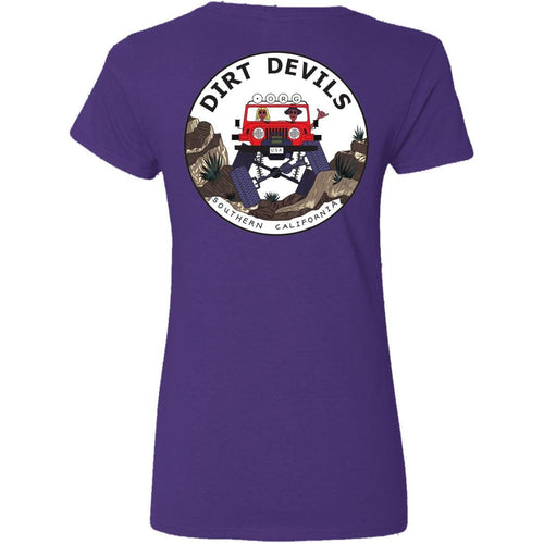 Dirt Devils Jeep Club 2-sided print G500VL Ladies' 5.3 oz. V-Neck T-Shirt