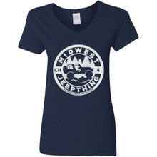 MWJT CH white logo G500VL Ladies' 5.3 oz. V-Neck T-Shirt