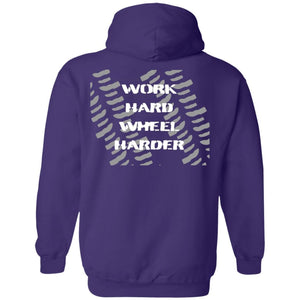 Work Hard Wheel Harder 2-sided print Z66 Pullover Hoodie