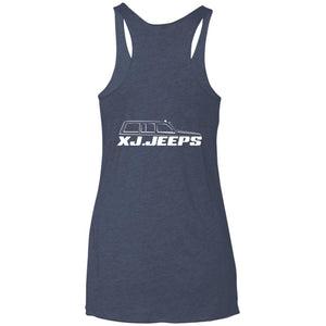 XJ Jeeps 2-sided print NL6733 Next Level Ladies' Triblend Racerback Tank