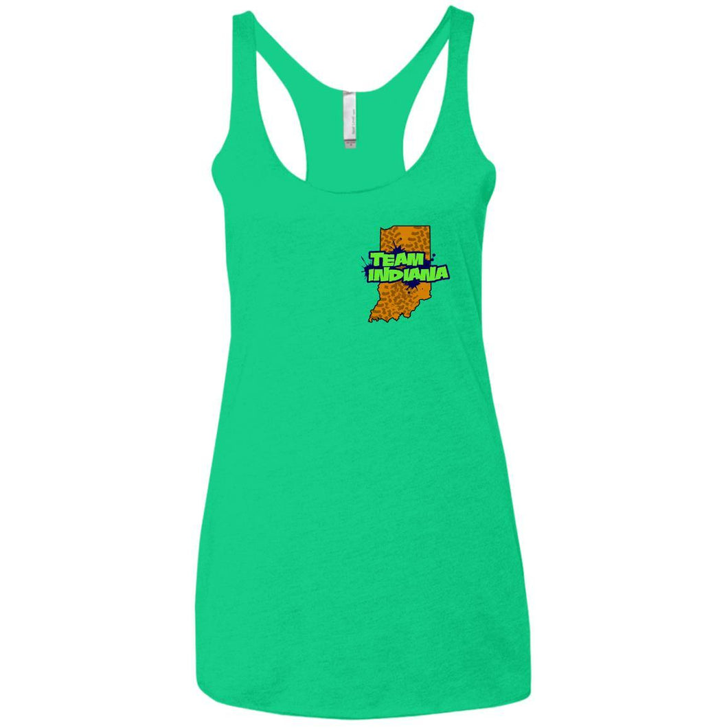 BB&M Team Indiana front 2-sided print NL6733 Next Level Ladies' Triblend Racerback Tank